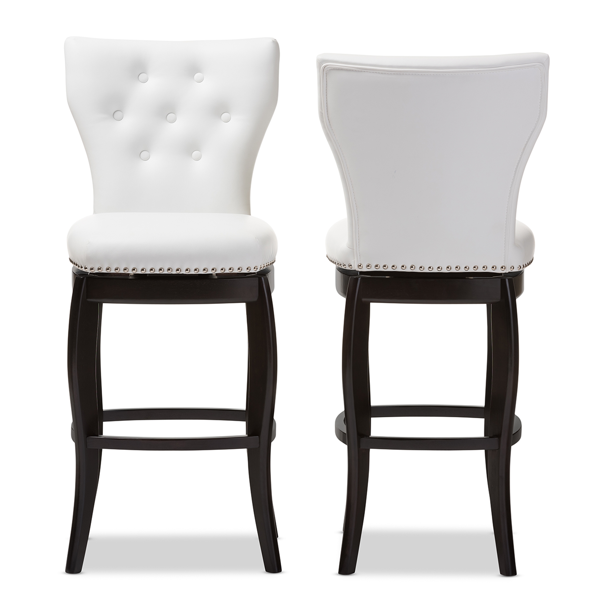 Leather tufted deals bar stools